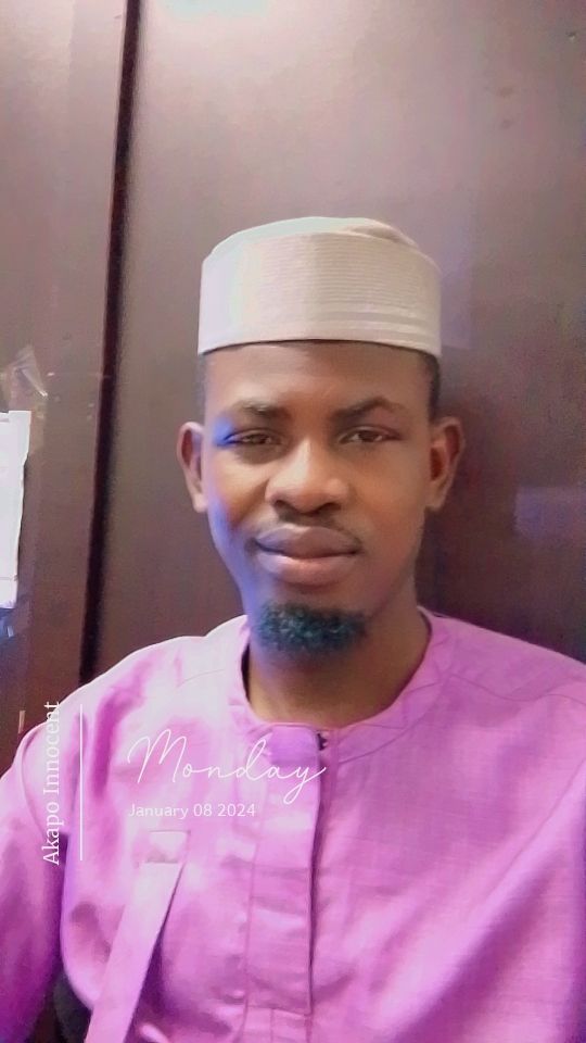 Name: Akapo Innocent Junior  Class: Nd 3 Department: Food Science and Technology  Level: Part time